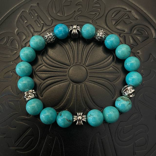 New Arrival, Store-Quality Chrome Hearts Classic Retro Multi-Element Turquoise B