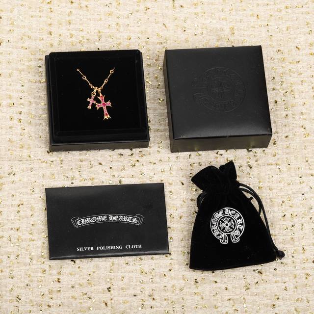 Our Product: Croce Double Cross Necklace, Available In Custom-Made Genuine Gold