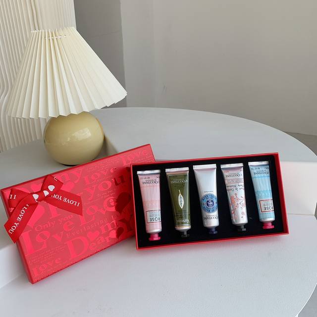 Department Store Quality L'occitane Hand Cream Five-Piece Set Heart-Shaped Box L