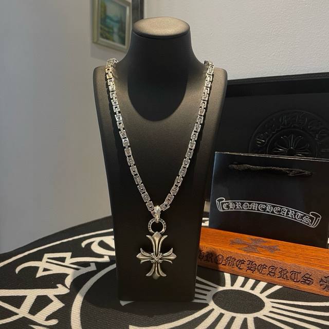 New Arrival, Boutique Quality Chrome Hearts Classic Retro Square Buckle Necklace