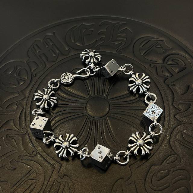 New Arrival, Counter Quality Chrome Hearts Cross * Dice Bracelet With Unique Tex