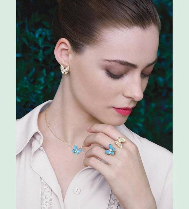 V Gold-Plated Butterfly Tale: Two Butterflies In Bloom, Embracing Spring Two But