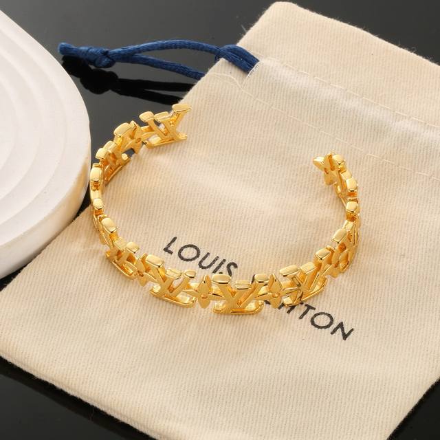 Precision Crafted Version Louis Vuitton Letter Open Bangle, Crafted With Excepti
