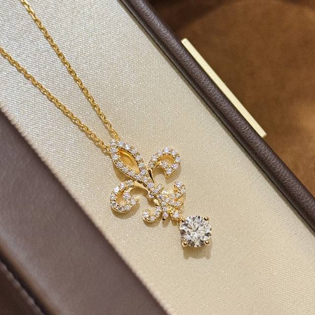 A3229 T-Brand Woven New Design Crown Iris Flower Square Diamond Necklace, Origin