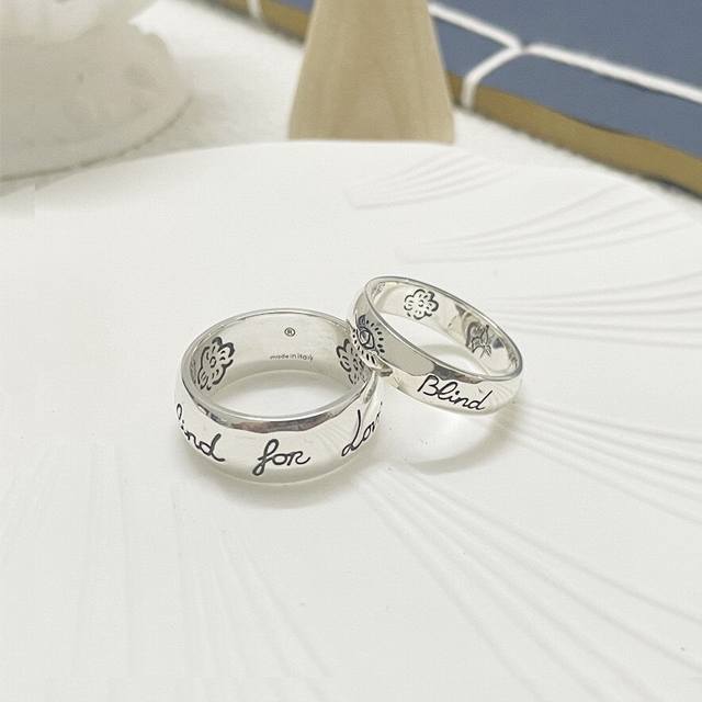 Gujia Vintage Floral And Bird Couple's Ring Set With Wide And Narrow Bands And L