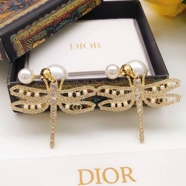 Number Ded0183 Dio*Latest Dragonfly Bow Ear Studs, Zp Brass Material