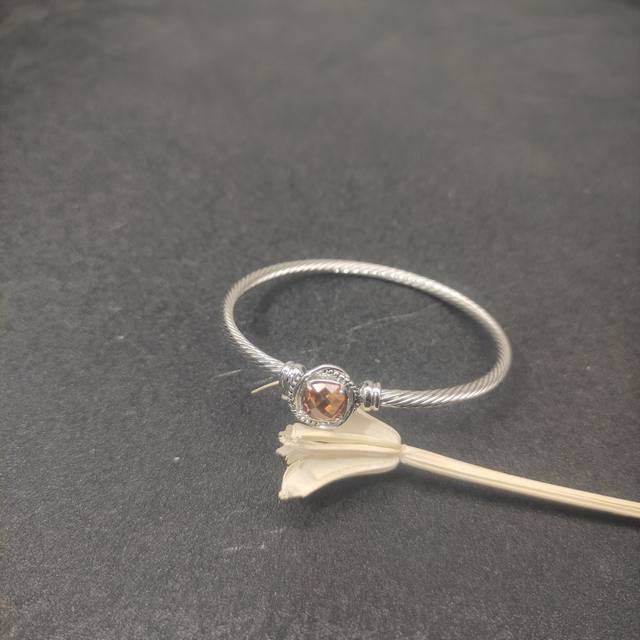New Arrival David Yurman 3Mm Twisted Chain Square Diamond Champagne Diamond Brac