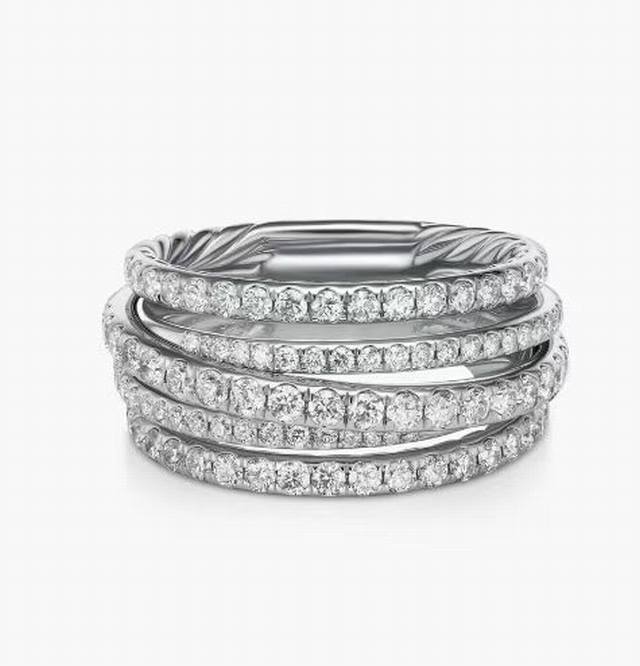 New Arrival. David Yurman Full Diamond Cross Ring, Silver Color. Size: Us Sizes