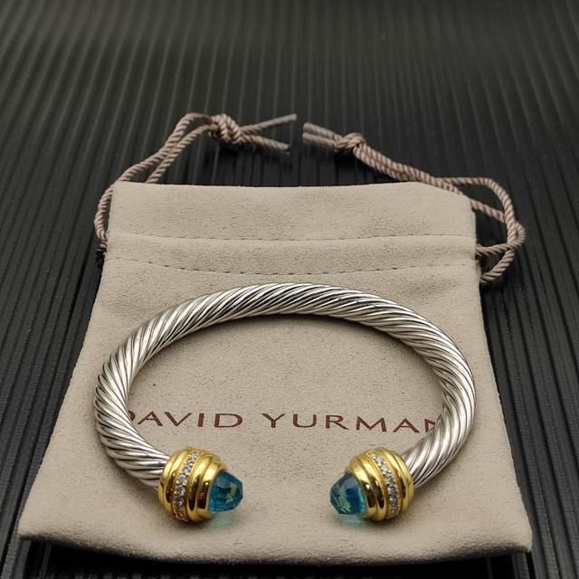 David Yurman 7Mm Gold-Plated Stone-Inlaid Blue Diamond Head Bracelet. Recommende