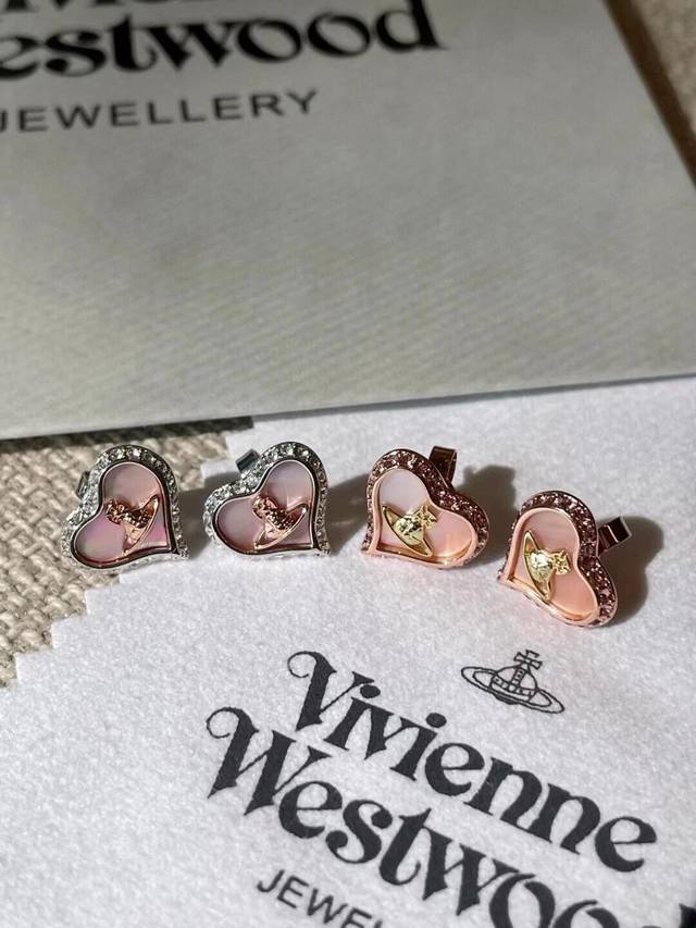 Queen Mother Heart-Shaped Diamond Stud Earrings Elegant And Graceful, Meticulous