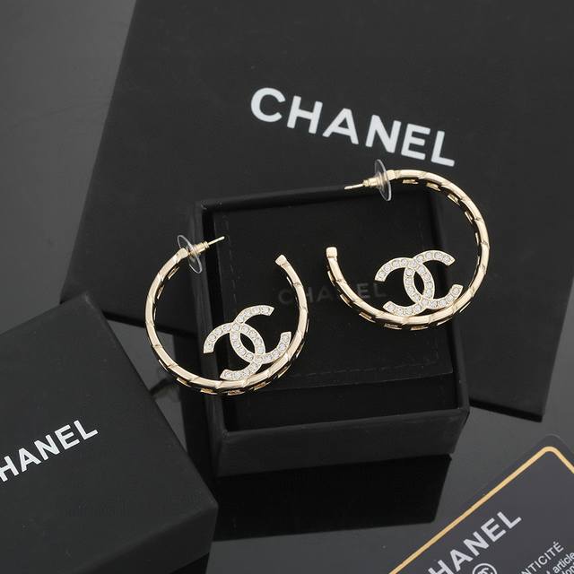 Chanel New Arrival Chanel Light Gold Circle Stud Earrings Original Design, Ident