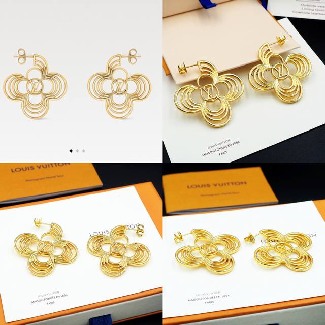 Donkey House Lv Breeze Earrings Feature Delicate Metal Wires Outlining The Monog