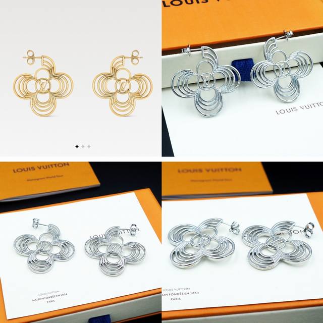 Donkey House Lv Breeze Earrings Feature Delicate Metal Wires Outlining Monogram