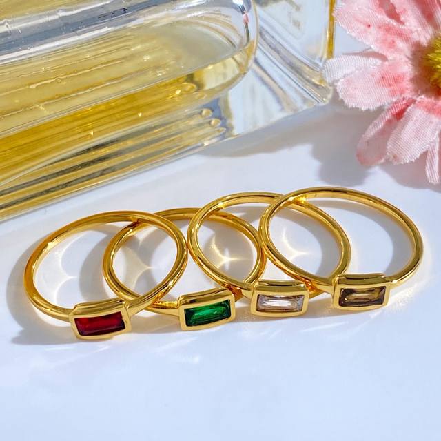Unbranded Korean-Style Minimalist Fashionable Versatile Rectangular Zirconia Dia