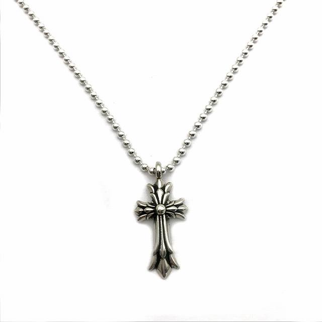 Chrome Heart Authentic Chrome Heart Necklace Double-Layer Small Cross Pendant Ha