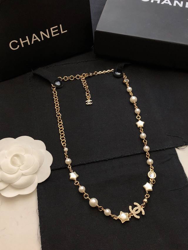 Chanel Chanel Necklace Authentic Quality Five-Pointed Star Double-Layer Pearl Ne
