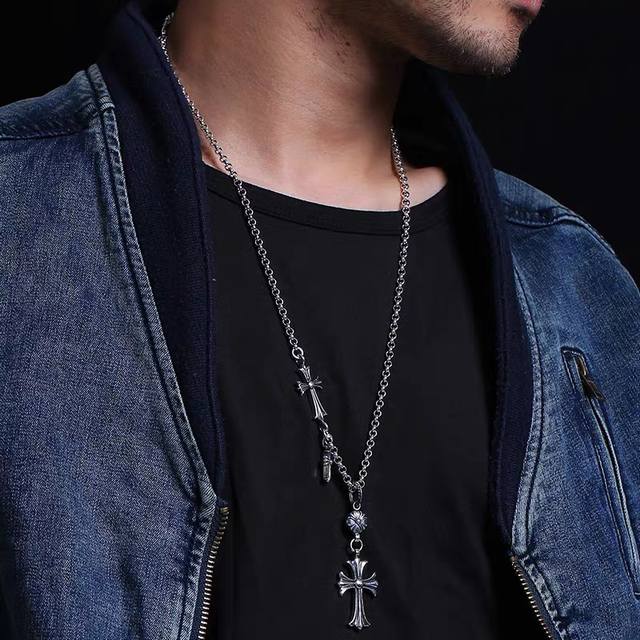 Necklace Sweater Chain Cross Necklace Bold And Unique Retro Long Chain