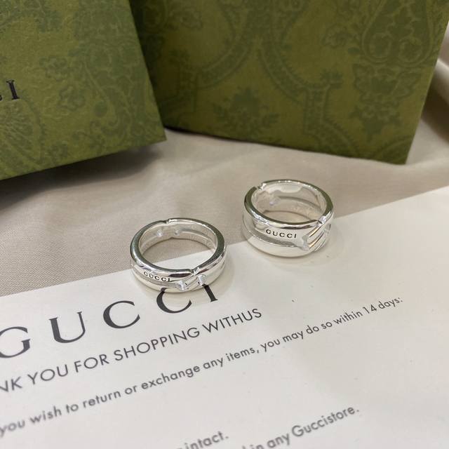 New Arrival Today Gucci Double G Interlocking Ring Narrow Version: 12# 14# 16# 1