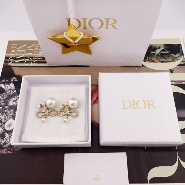 Our Product D Full-Diamond Bow Pendant Double Pearl Earrings Z 6100, Bulk Orders