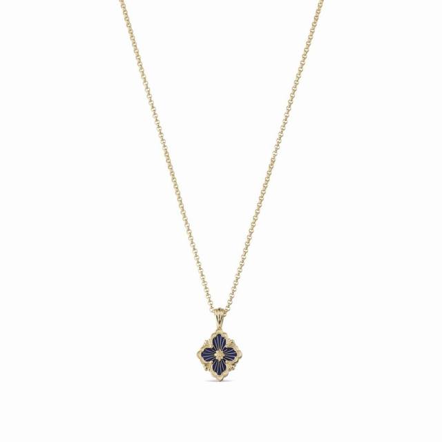 Ultra-Popular Buccellati Enamel Blue Necklace, Small Size. Dimensions: 14 X 12.7