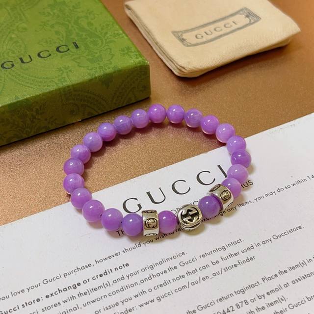 New Release: Gucci Bracelet, Luxury Gucci Bead Bracelet, Amethyst Crystal Bracel