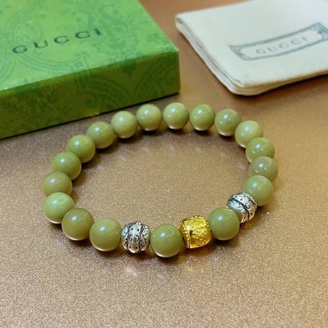 Gucci Unisex Bracelet Latest Natural Stone Alara Matcha Green Bracelet Higher Qu