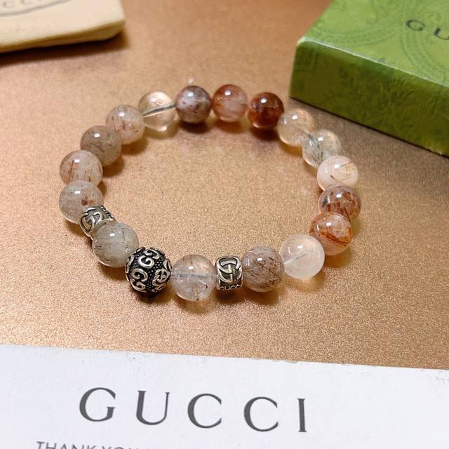 Gucci Bracelet For Men And Women Latest Natural Black Gold Super Seven Crystal B