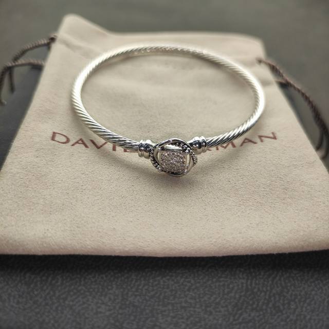 New Arrival: David Yurman 3Mm Threaded Square Diamond-Encrusted Bracelet, Availa