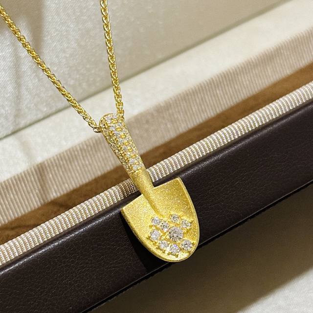 A5863 Traditional Gold Craftsmanship, Pure Silver Gold Shovel, Small Shovel, Tra