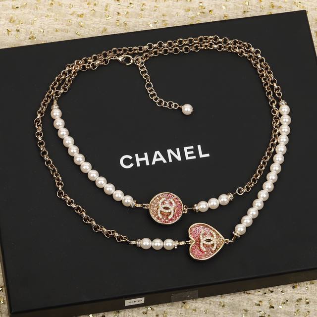 Id Xxl0918 Ch*Nel Latest Heart-Shaped Gradient Pearl Sweater Chain, Consistent Z