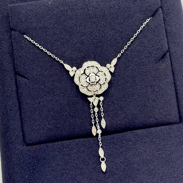 A0114 Pure Silver Heavyweight Edition, High-End Jewelry, Camellia, Fringe Neckla