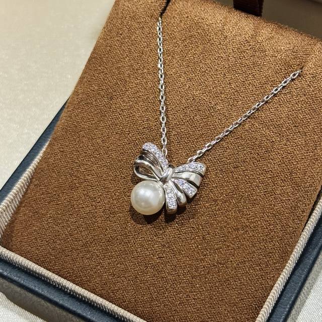 A4984 Bowknot Pearl Necklace Sweet Girl Heart-Melting New Arrival Elegant And No