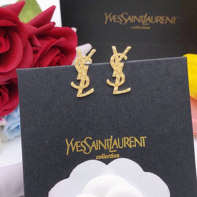 Id Yed0044 Saint Laurent Latest Ysl Letter Stud Earrings, Z-Grade Brass Material