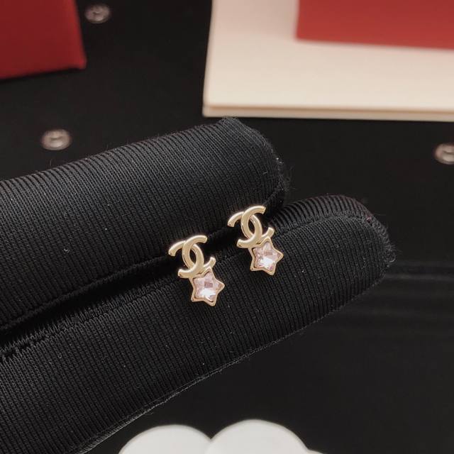 Id Xed0236 Ch*Nel's Latest Mini Pink Star Earrings, Made Of Brass,