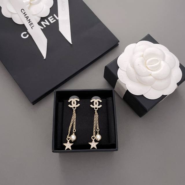 Our Product: Double C Pendant Star Bead Earrings, Z 5000, 23 Handicraft Workshop