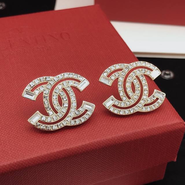 Id Xed0768 Ch*Nel Latest Square Diamond Openwork Cc Earrings, Consistent Zp Bras