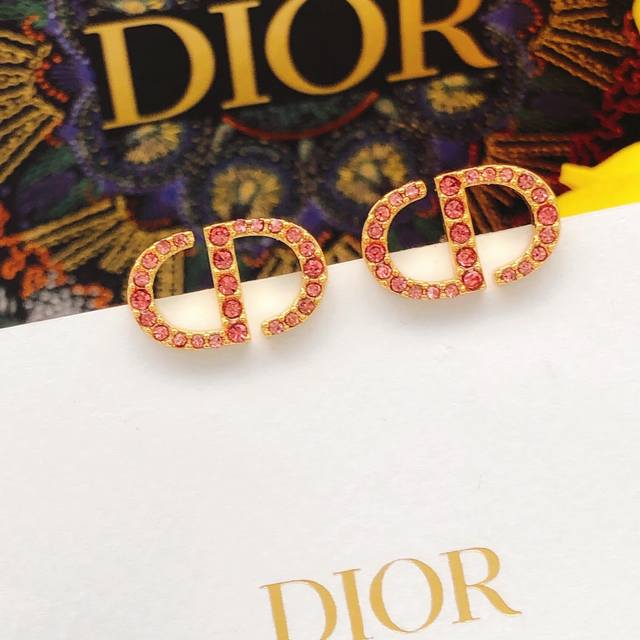 Id Ded0435 Dior Cd Ear Studs Mini Red Diamond