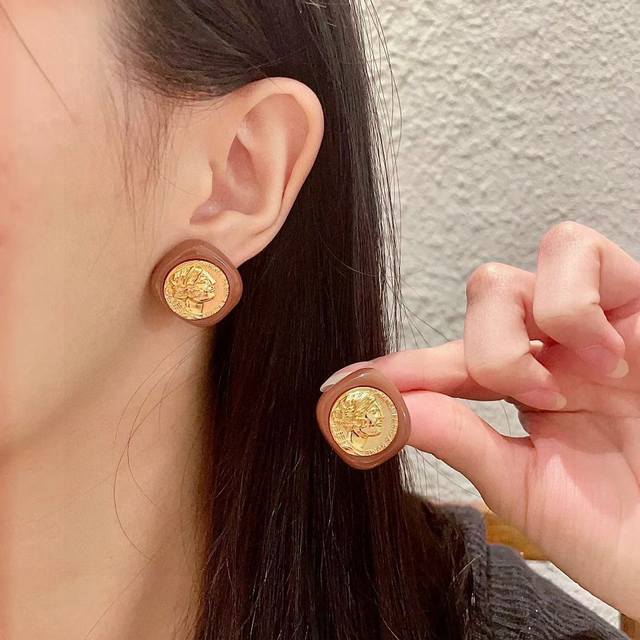 Chanel Portrait Double C Stud Earrings