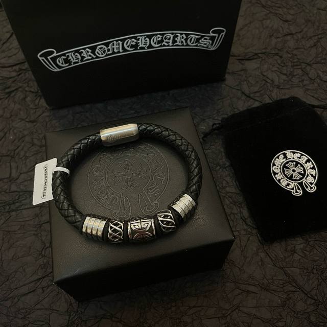 New Model, Counter-Quality Chrome Hearts Leather Cord Bracelet. The Unique Desig