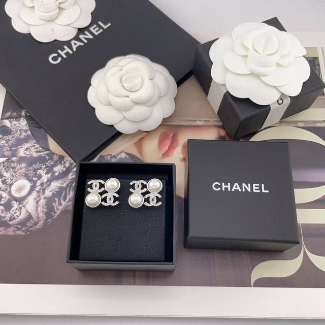 Our Product: Chanel Pearl Square Stud Earrings. Purchased At A Premium Price, Z