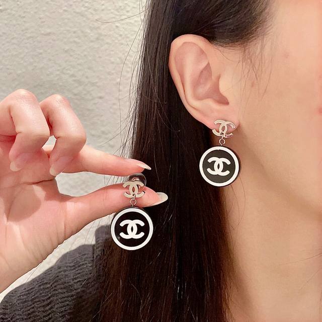 Chanel Circular Double C Earrings