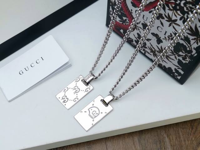 Gucci Gucci Ghost Skull Pattern Necklace With Double G Texture, Blending Unique