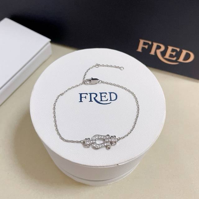Fred Full Diamond Horseshoe Buckle Bracelet, Precision Micro-Set, High-End Custo