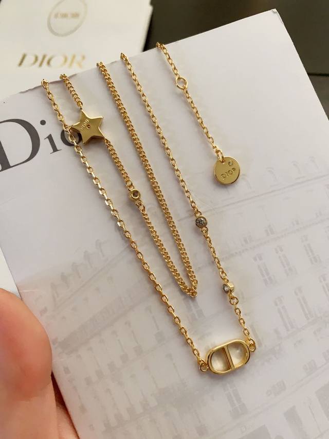 D*Or New Star Cd Double-Layer Necklace, Solid Brass Material