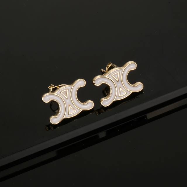 Celine Celine Earrings Classic Gold Color Scheme, Small And Delicate, Cute And V