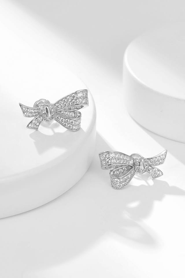 Graff Butterfly Knot Teardrop Earrings, High-Grade Pearl Design, Elegant And Tim