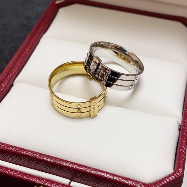 Cartier 14K Stainless Steel Color-Preserving Series Ring! A Must-Have For Summer