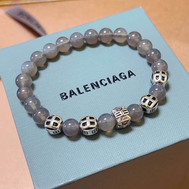 Authentic Store-Quality Version With Natural Agate Stones, Paris Balenciaga Brac