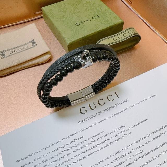 Gucci Bracelet Latest Model, Pure Handmade Style, Higher-Grade Genuine Leather,