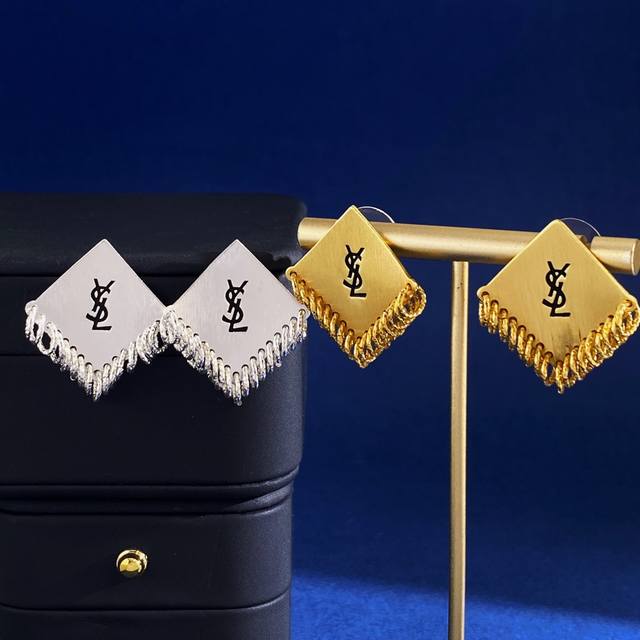 Ysl Saint Laurent European And American Fashion Retro Geometric Smooth Diamond-S